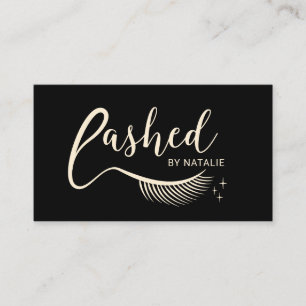 Lashed Eyelash Extensions Makeup Artist Black Gold Visitenkarte