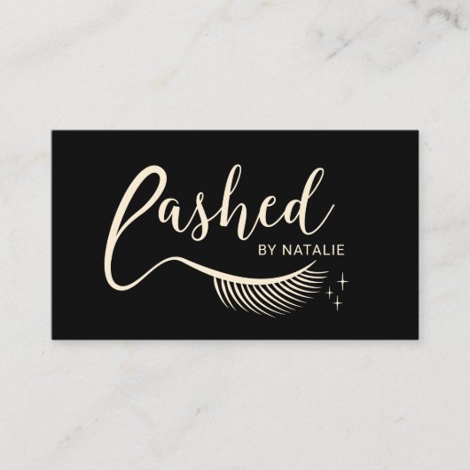 Lashed Eyelash Extensions Makeup Artist Black Gold Visitenkarte (Vorderseite)