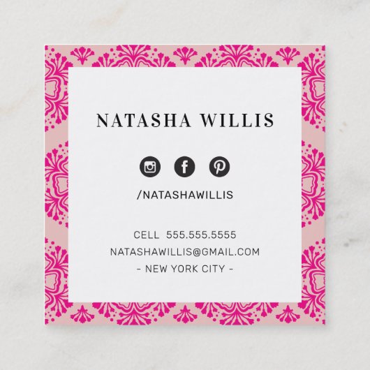 LASHEN UND BROWS Moderne minimalistische Hollywood Quadratische Visitenkarte (Rückseite)