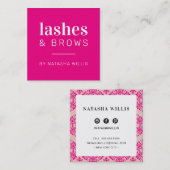 LASHEN UND BROWS Moderne minimalistische Hollywood Quadratische Visitenkarte (Vorne/Hinten)