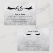 Lashes a Friend Aftercare Instruction Silver Empfehlungskarte (Vorne/Hinten)