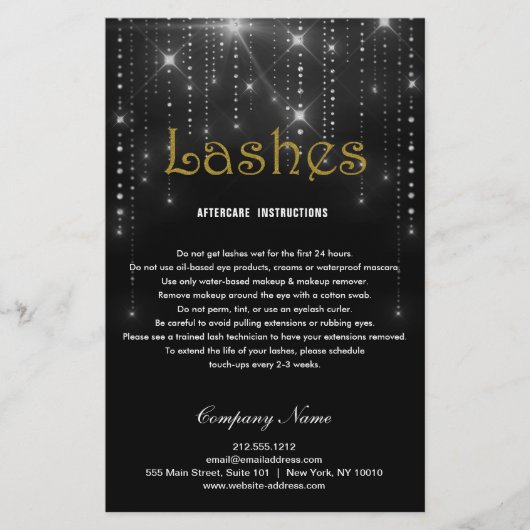 Lashes AFTERCARE-Anweisungen Flyer (Vorne)