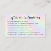 Lashes Aftercare-Einhorn-holografische Glitzer-Tro Visitenkarte (Rückseite)