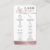 Lashes Aftercare Guide Rose Gold Bronze Lash Salon Visitenkarte (Vorderseite)