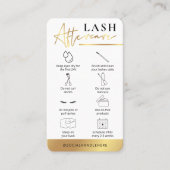 Lashes Aftercare Guide White & Gold Lash Salon Visitenkarte (Vorderseite)