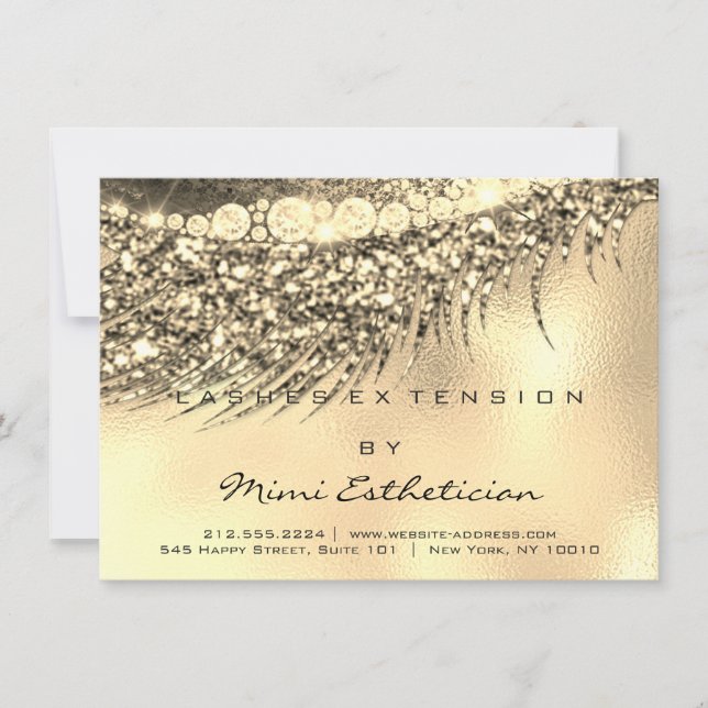 Lashes Aftercare Instruction Gold Glam (Vorderseite)