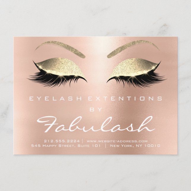 Lashes Aftercare Instruction Pink Gold (Vorderseite)