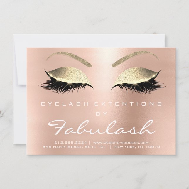 Lashes Aftercare Instruction Pink Gold (Vorderseite)