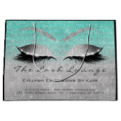 Lashes Aftercare Instruction Silver Blue Große Geschenktüte (Vorderseite)