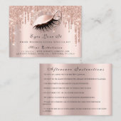 Lashes Aftercare Instruction Spark Rose Terminkarte (Vorne/Hinten)