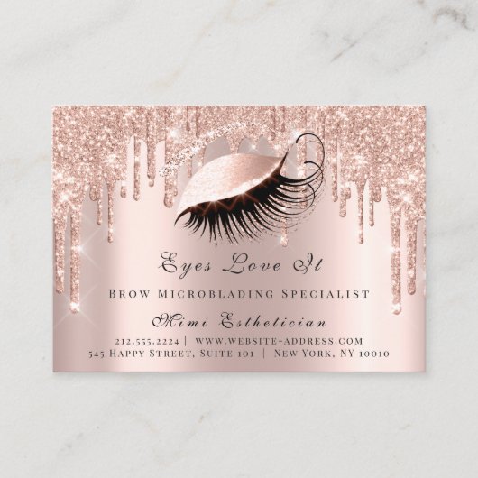 Lashes Aftercare Instruction Spark Rose Terminkarte (Vorderseite)