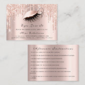 Lashes Aftercare Instruction Spark Rose Terminkarte (Vorne/Hinten)