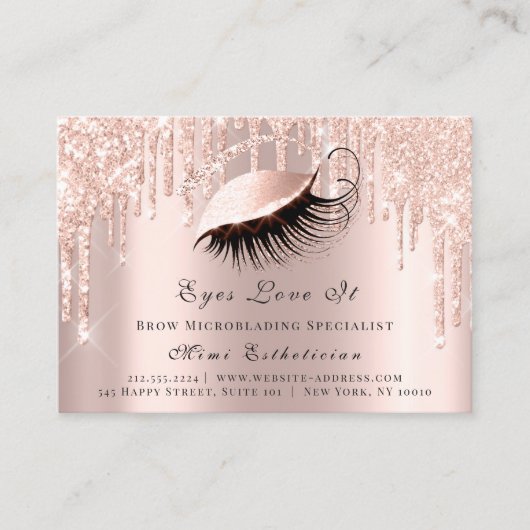 Lashes Aftercare Instruction Spark Rose Terminkarte (Vorderseite)