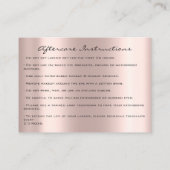 Lashes Aftercare Instruction Spark Rose Terminkarte (Rückseite)