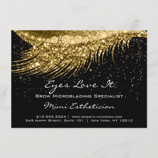 Lashes Aftercare Instructions Gold Black (Vorderseite)