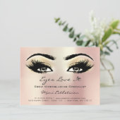 Lashes Aftercare Instructions Gold Rose Einladung (Stehend Vorderseite)