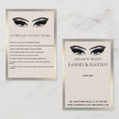 Lashes Aftercare Instructions - Luxus Visitenkarte (Vorne/Hinten)