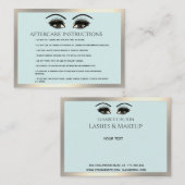 Lashes Aftercare Instructions - Luxus Visitenkarte (Vorne/Hinten)