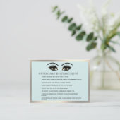 Lashes Aftercare Instructions - Luxus Visitenkarte (Stehend Vorderseite)