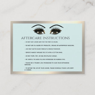 Lashes Aftercare Instructions - Luxus Visitenkarte