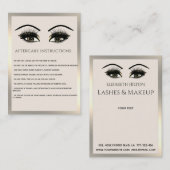 Lashes Aftercare Instructions - Luxus Visitenkarte (Vorne/Hinten)