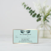 Lashes Aftercare Instructions - Luxus Visitenkarte (Stehend Vorderseite)