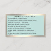 Lashes Aftercare Instructions - Luxus Visitenkarte (Rückseite)
