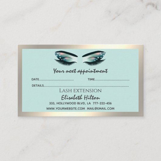 Lashes Aftercare Instructions - Luxus Visitenkarte (Vorderseite)