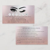 Lashes Aftercare Instructions Rose gold Visitenkarte (Vorne/Hinten)