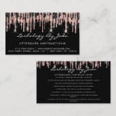 Lashes Aftercare Instructions Rose Tropfen Jada Visitenkarte (Vorne/Hinten)