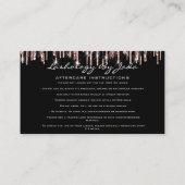 Lashes Aftercare Instructions Rose Tropfen Jada Visitenkarte (Rückseite)