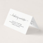 Lashes Aftercare Minimalistisch Schwarz und Weiß Visitenkarten (Rückseite)