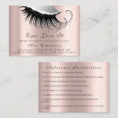 Lashes Aftercare Rose Silver Terminkarte (Vorne/Hinten)