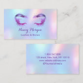 lashes and brows holographic unicorn rainbow visitenkarte (Vorne/Hinten)