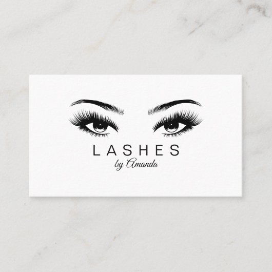 Lashes artist card in schwarz visitenkarte (Vorderseite)