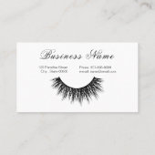 Lashes artist in black color Visitenkarte (Rückseite)