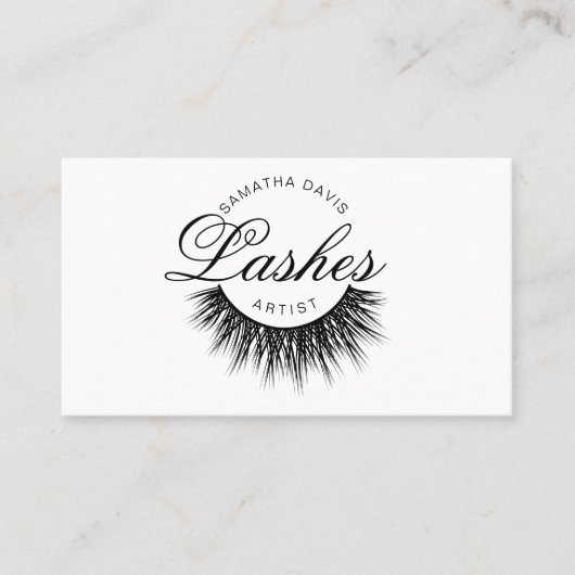 Lashes artist in black color Visitenkarte (Vorderseite)