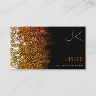 Lashes Artist Luminous Golden Glitzer Stars Trendy Visitenkarte