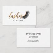 Lashes artistische Visitenkarte in goldener Farbe (Vorne/Hinten)