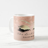 Lashes Beauty Funkelnd Pink Gold Glitzer Kaffeetasse (Vorderseite Links)