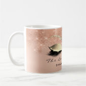 Lashes Beauty Funkelnd Pink Gold Glitzer Kaffeetasse (Links)