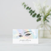 Lashes Beauty Logo Makeup Artist Holographic Visitenkarte (Stehend Vorderseite)