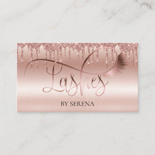 Lashes Beauty Makeup Girl Lash Drilling Gold Visitenkarte (Vorderseite)