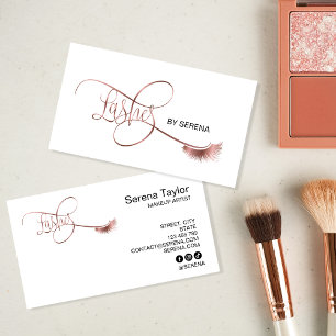 Lashes Beauty Makeup Girl Lash Extension Elegant Visitenkarte