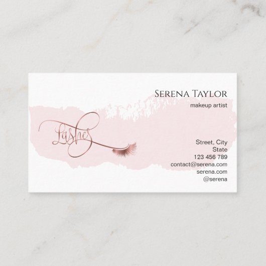 Lashes Beauty Makeup Girl Lash Extension Elegant Visitenkarte (Rückseite)