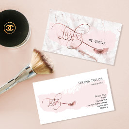 Lashes Beauty Makeup Girl Lash Extension Marble Visitenkarte