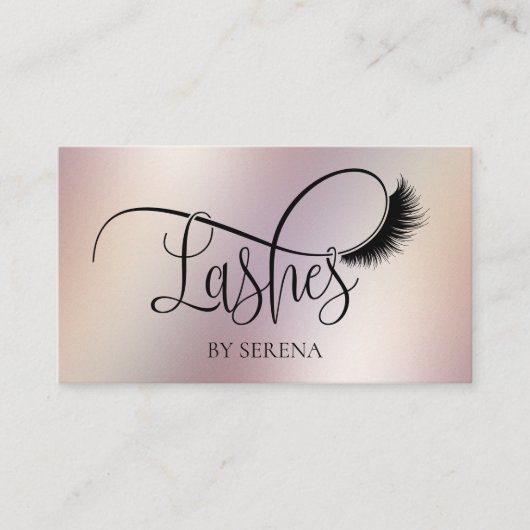 Lashes Beauty Makeup Girl Lash Holographic Foil Visitenkarte (Vorderseite)
