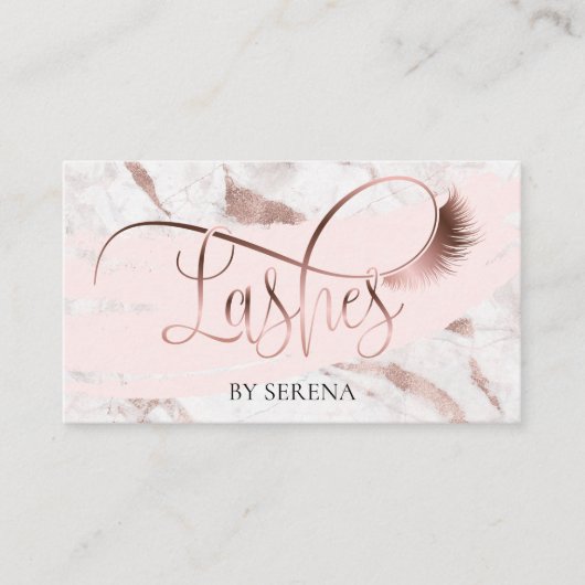 Lashes Beauty Makeup Girl Lash Rose Gold Visitenkarte (Vorderseite)