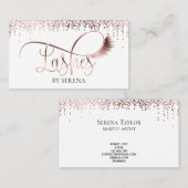 Lashes Beauty Makeup Girl Lash Rose Visitenkarte (Vorne/Hinten)