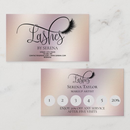Lashes Beauty Makeup Girl Lash Visitenkarte (Vorne/Hinten)